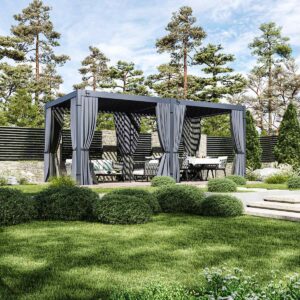 Пергола биоклиматическая Aquaviva Интро Отдельностоящая- 6X3 (Антрацит)